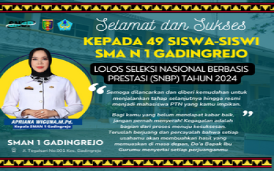 49 Siswa Berprestasi SMA Negeri 1 Gadingrejo Meraih Mimpi ke Perguruan Tinggi Terkemuka