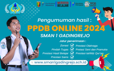 Berita Pengumuman Hasil Seleksi PPDB Online Jalur Zonasi, Prestasi dan Pindah Tugas Orang Tua SMAN 1 Gadingrejo Tahun 2024